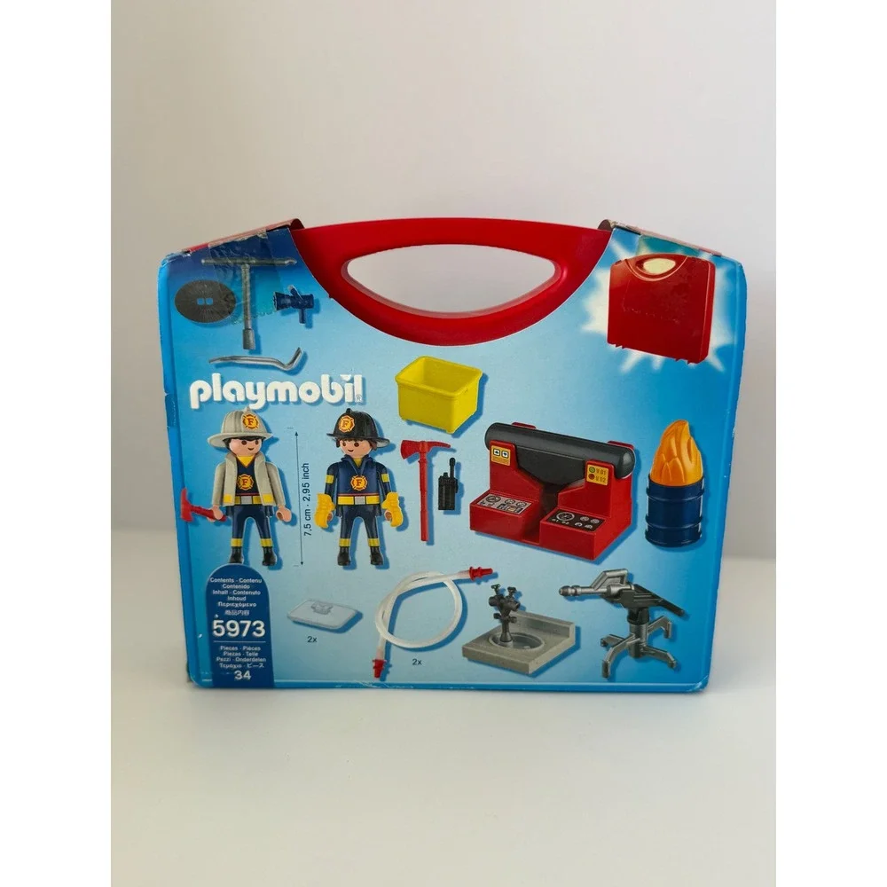 Playmobil City Action Firefighters Take Along Case Set 5973 34pc New NIB